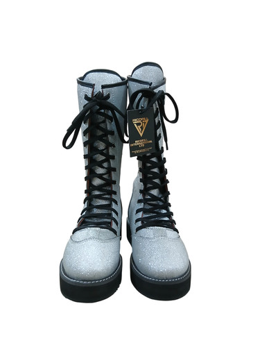 Pro wrestling boots - wrestling, silver