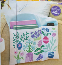 Cross Stitch Chart Only  - Handy Floral Armchair Sofa Organizer In 3 Colourways