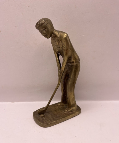Vintage solid brass golfer - vintage,