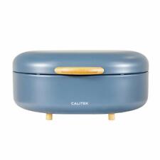 CALITEK Bread Bin with Bamboo Feet Carbon Steel Blue
