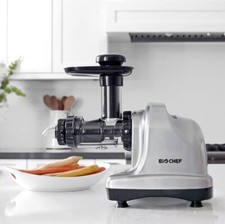 BioChef Axis Living Juicer Horizontal Masticating Slow Juicer Silver REF4412