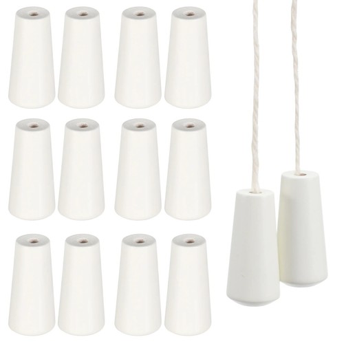 12x white wooden pendant - white,