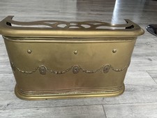 VINTAGE BRASS FIREPLACE FENDER  18"