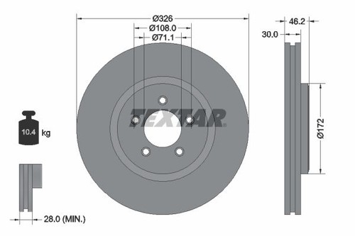 Brake disc textar - disc,