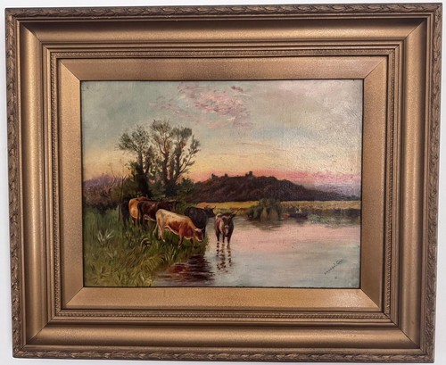 Antique 19thc oil painting - antique,
