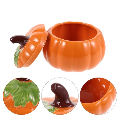 Pumpkin shaped ceramic jar - pumpkin,