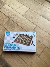 Wooden Chess Draughts Set