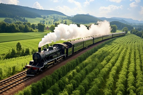 Steam train canvas picture - train,