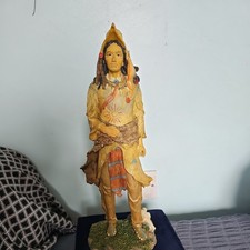 Vintage Native American Indian 13" Resin Statue. VGC. 