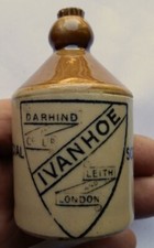 Miniature Ivanhoe whisky flagon / jug Rhind Leith c1900-10 (J)