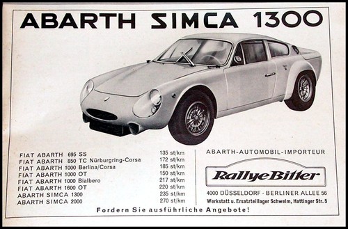 Abarth simca 1300 original - simca, 1300,
