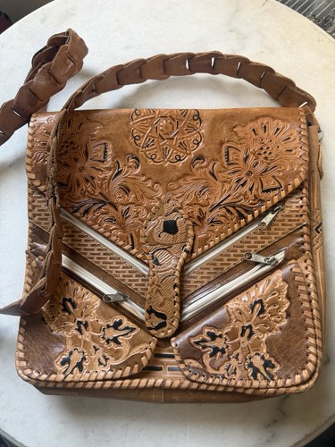 Vintage hand tooled leather - vintage,