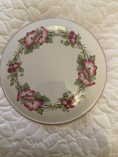 Spode Cake Stand Plate 11” White / Pink Floral Pattern Garland