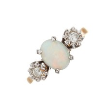 An 18k gold natural opal and