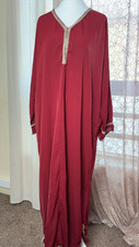 Red Moroccan Kaftan Dress