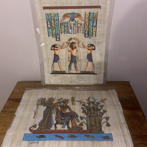 Two pieces papyrus art - of,