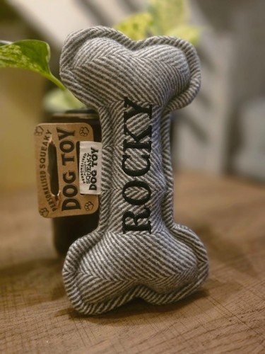 Personalised rocky squeaky dog - personalised,