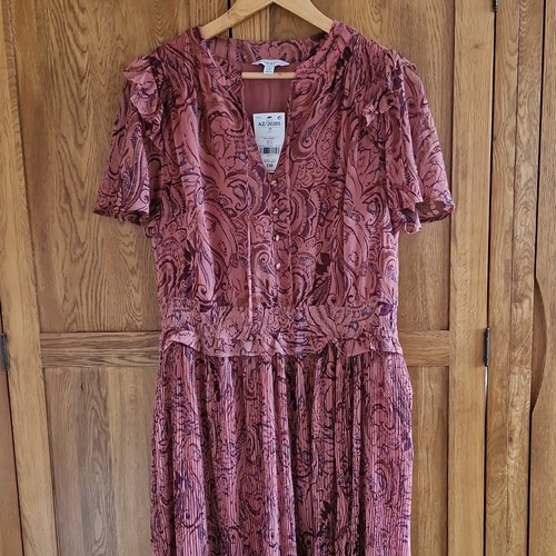 Next pink paisley fit flare - &,
