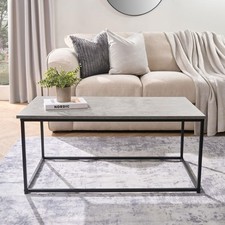 Coffee Table Marble Bedside End Living Room Modern Office Metal Frame Home Decor
