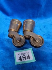 Set Of 2 Very Good Quality Vintage Brass furniture Castors 32mm Wheel 32mm Cup