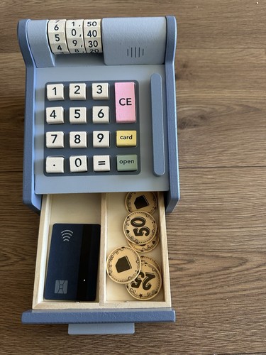 Wooden kids atm cash - cash, machine