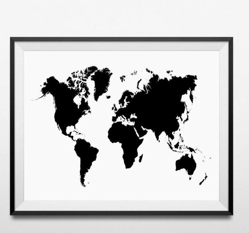 World map art poster print - world,