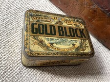 Antique Gold Block Tobacco Tin by The Imperial Tobacco Company - for Pipe Use