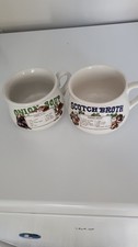 Set of Two - Vintage Soup Recipe Mugs - scotch broth  & onion soup 