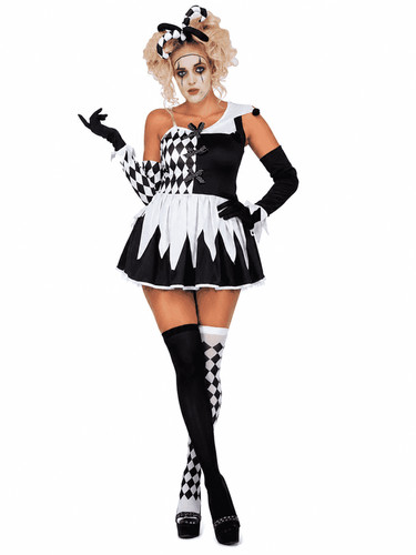 Ladies evil harlequin costume - harlequin,
