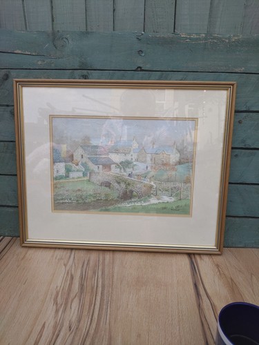 Framed watercolour mill - framed,