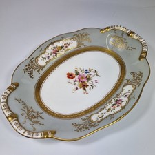 Antique 19thC Coalport Dish Painted With Flowers 27cm Wide