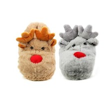 Mens reindeer novelty slippers - mens,