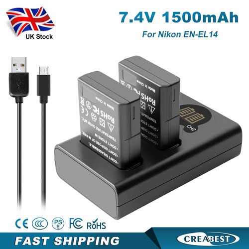 2pcs el14 en el14a - 7.4v, en-el14