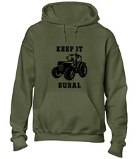 KEEP IT RURAL HOODY HOODIE FARMER TRACTOR FARMING CLOTHING TOP COOL GIFT IDEA