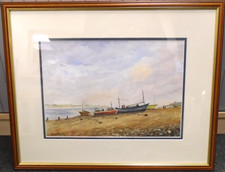 FRAMED WATERCOLOUR - Fishing
