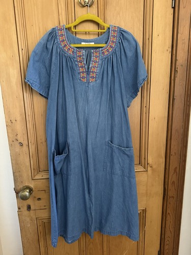 Blue house smock dress - house, with