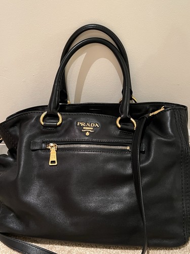 Prada black leather - leather, vintage