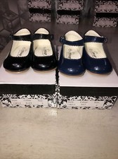 Baby Girls  Shoes X2 PAIRS Spanish Style Infant  Party SEVVA Uk3 1/navy 1/black