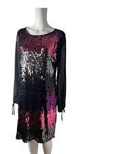 Billie & Blossom Party Dress Size 14 Womens Sequinned Black Mix NEW EU42 RRP £40