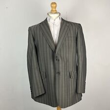 Brook Taverner Boating Blazer Jacket Men's 44R Grey Striped Regatta 80's