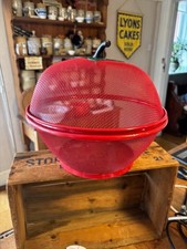 Vintage Style Red Apple Wirework Fruit Basket / Lidded Bowl – Retro!