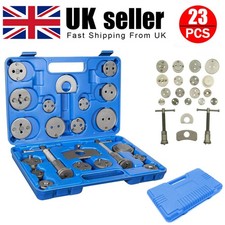 23Piece UNIVERSAL HEAVY DUTY BRAKE CALIPER PISTON REWIND WIND BACK TOOL KIT UK