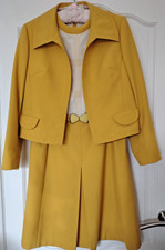 HUCKE MODELL VINTAGE 60'S/70'S YELLOW DRESS & JACKET SIZE 12/40