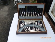 48 PIECE  SILVER PLATE GARRARD & CO ELIZABETHAN PATTERN CUTLERY CANTEEN SET