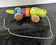 Childs J’ADORE PARIS Hector Crocodile Wooden Pull Along Toy