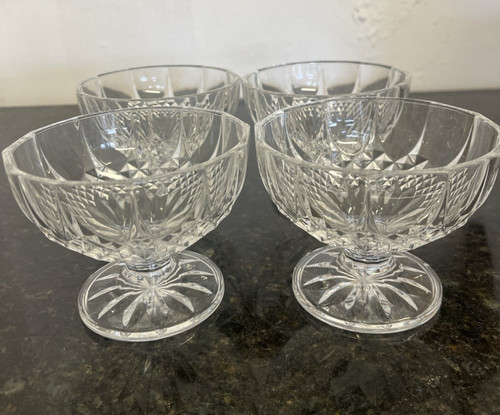 Cut crystal dessert bowls - cut,