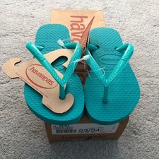 Havaianas Flip Flop Summer Sandal Lake Green Kids Size UK 9/10 EU 27/28