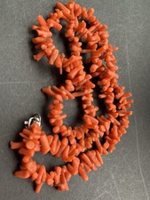 Vintage Orange Coral Bead Necklace , Used .