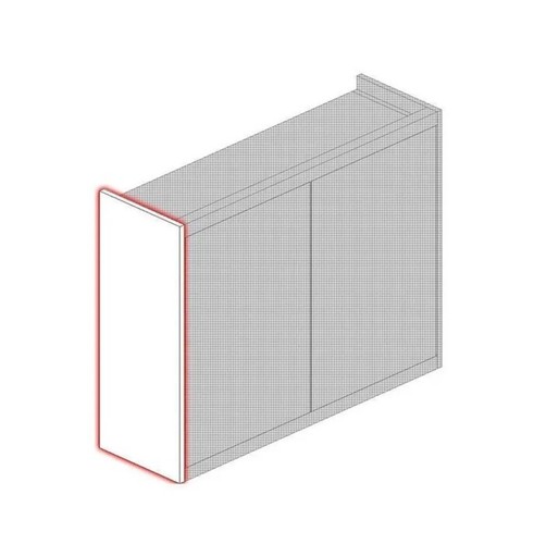 Kitchen wall end - end, panel/shelves