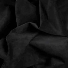 Pig Skin Suede Leather 8.5 - 9  sq ft, Black, 0.5mm Thick Soft Velour Feel